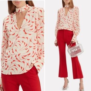 Self-Portrait High Neck Printed Blouse NWOT Size 6